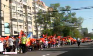 Trafic blocat în centrul Chișinăului din cauza marșurilor de 1 Mai