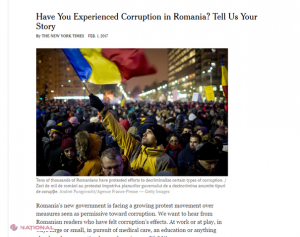 FOTO // The New York Times a lansat campania „Ai experimentat corupţia din România? Spune-ne povestea”
