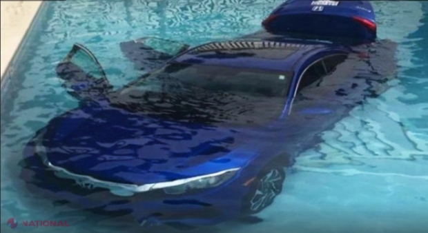 VIDEO // Cum i-a căzut mașina în piscină...