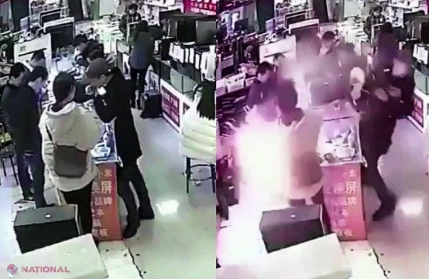 VIDEO // Şocant! Bateria unui telefon a explodat după ce un bărbat a băgat-o în gură