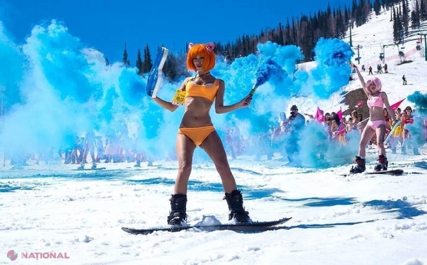VIDEO // Petrecere în bikini pe pârtie: Aşa se închide sezonul de schi în Siberia