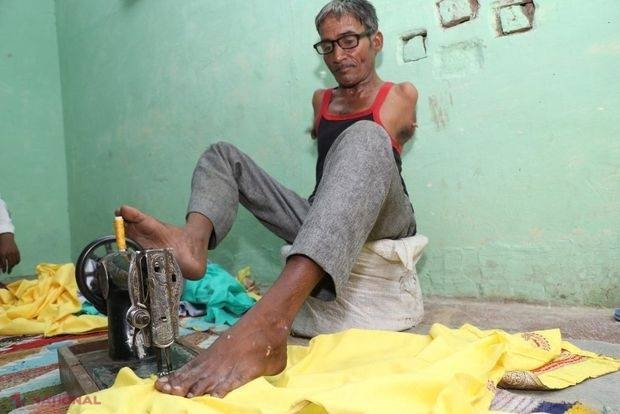 Poveste IMPRESIONANTĂ: Croitorul fără brațe - coase cu degetele de la picioare