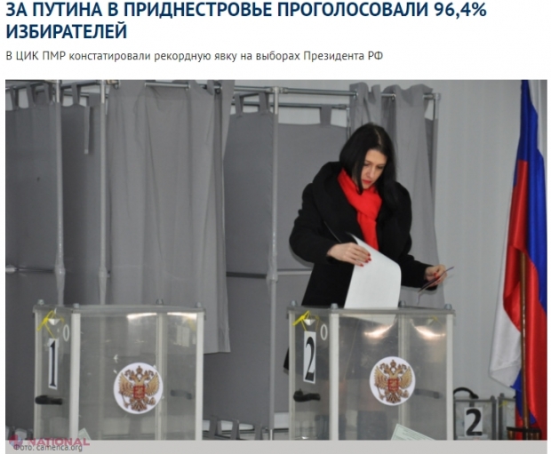 Putin, favoritul transnistrenilor: L-au votat peste 96%