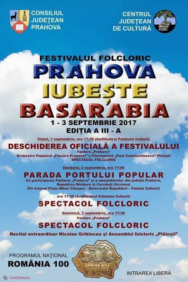 VIDEO // Festivalul folcloric „Prahova IUBEȘTE Basarabia!” cu peste 400 de artiști din R. Moldova, Cernăuți și Prahova, printre care „Zdob și Zdub” și „Plăieșii”