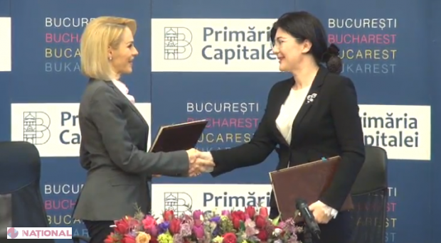 FOTO // Gabriela Firea și Silvia Radu au făcut schimb de II și au semnat un PROGRAM de cooperare între Bucureşti şi Chişinău în anul CENTENARULUI