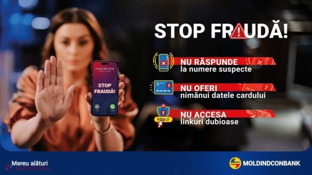 Cum să te protejezi de ESCROCI? Moldindconbank a lansat o campanie prin intermediul căreia cetățenii sunt instruiți cu privire la securitate bancară și ANTIFRAUDĂ