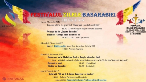 VIDEO // 99 de ani de la Marea Unire: Festival organizat la București, dedicat Basarabiei