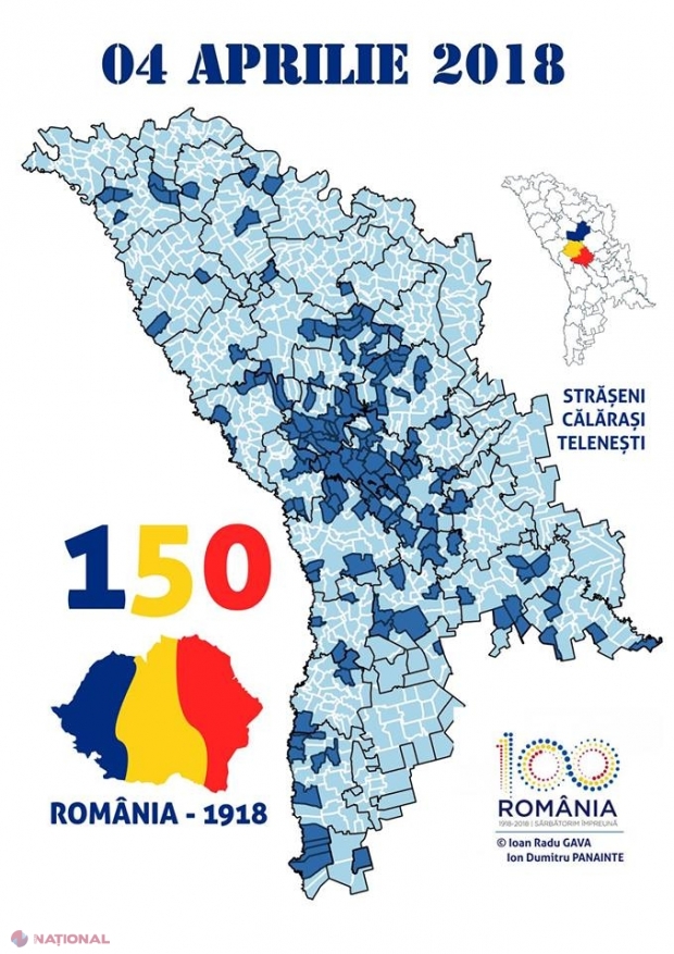 Numărul localităților din R. Moldova care au semnat declarații de Unire cu România a depășit cifra 155