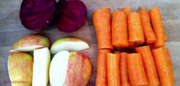 O sfeclă mică, doi morcovi și un măr – La ce te ajută să le consumi cât mai des?