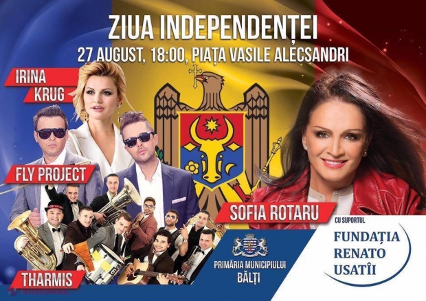 VIDEO // Concert grandios la Bălți de Ziua Independenței. Sofia Rotaru e invitată de onoare: „Sunt foarte fericită că de Ziua Independenței vom fi împreună”