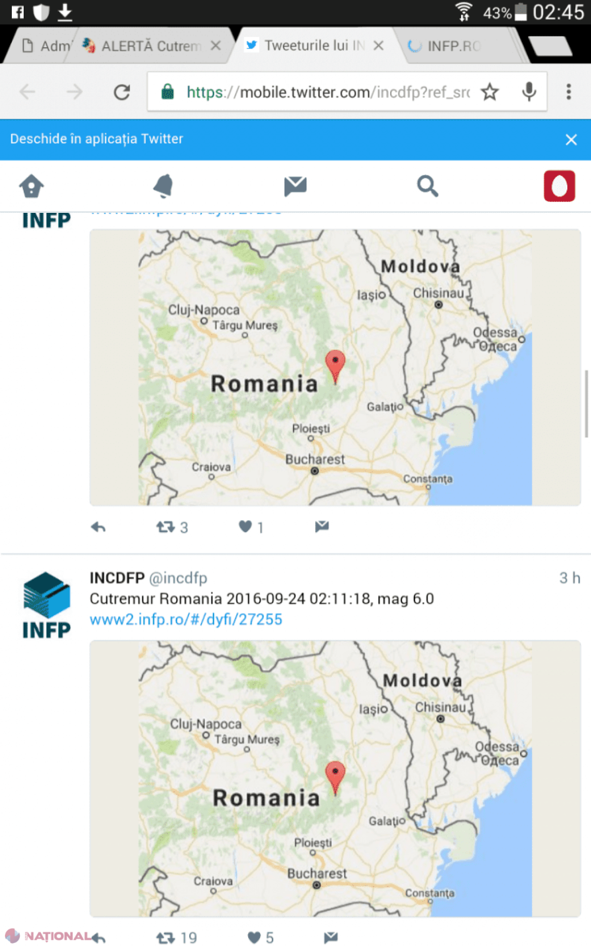 CUTREMUR puternic în R. Moldova
