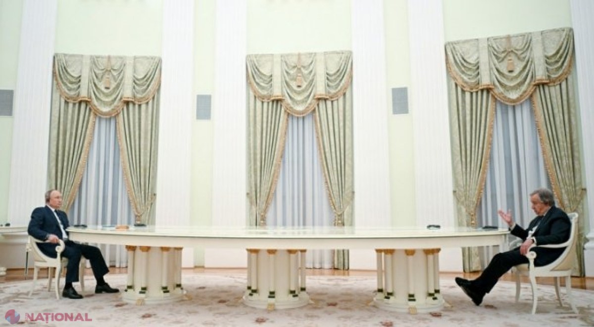 VIDEO // Momentul în care Putin îl MINTE în față pe secretarul general al ONU: „Nu mai sunt lupte la Mariupol”
