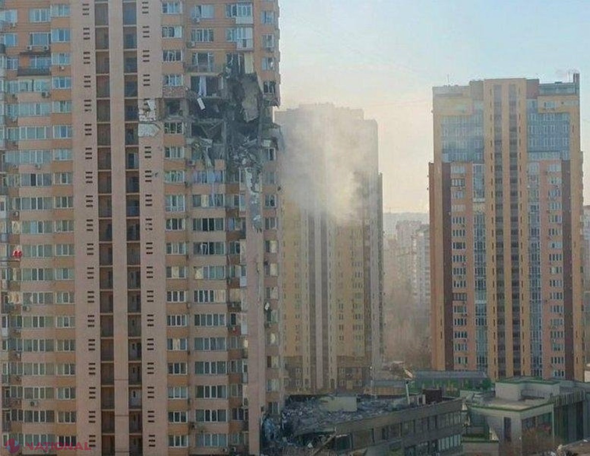 Bloc din Kiev, lovit de o rachetă rusească. Capitala Ucrainei a rezistat încă unei nopți de atacuri din partea rușilor. Ministrul de Externe de la Kiev cere „IZOLAREA completă” a Rusiei