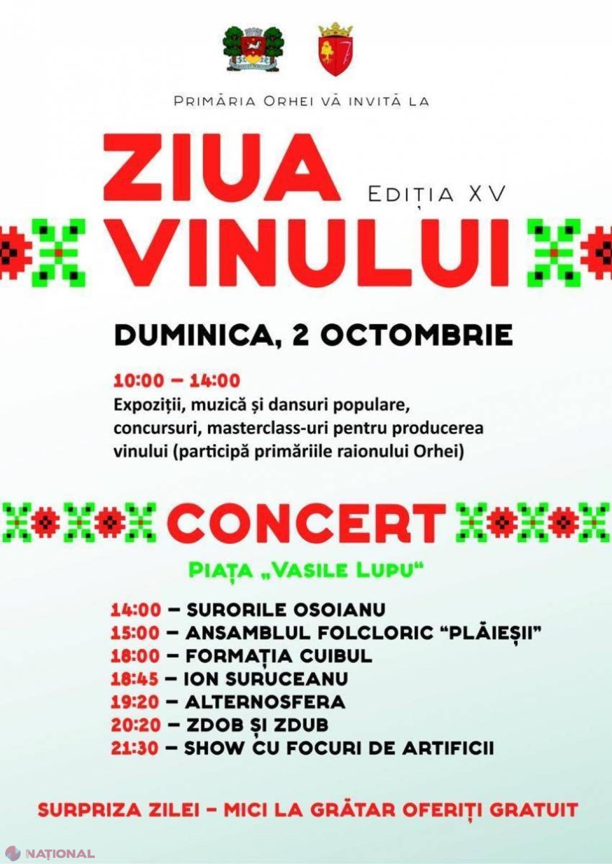 Primăria Orhei pregătește un spectacol grandios de „Ziua Vinului”, iar oamenii prezenți vor fi serviți pe GRATIS cu mici