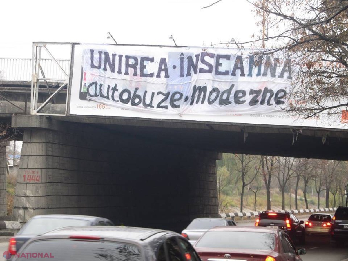 Bannere MISTERIOASE UNIONISTE, în Chișinău