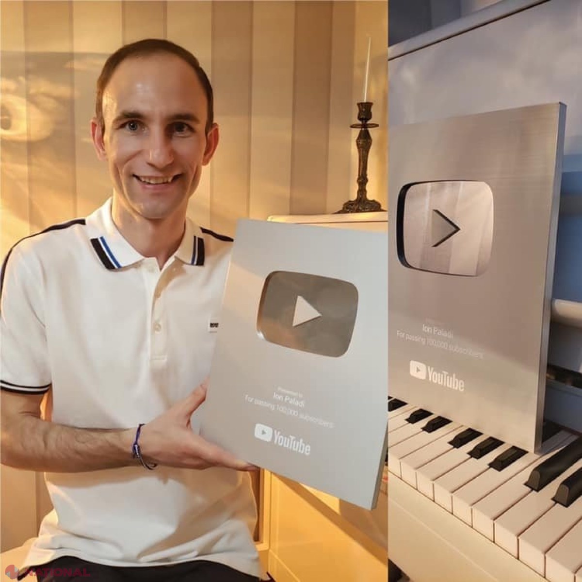 VIDEO // Un interpret de muzică populară din R. Moldova, premiat cu „BUTONUL de ARGINT” de către YouTube: „Visul meu este să ajung la un MILION de abonați”