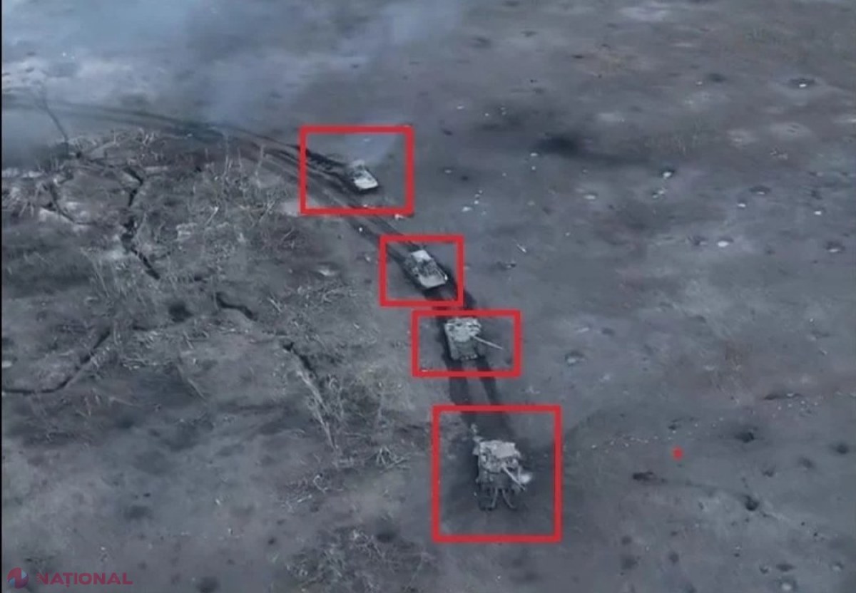 VIDEO // Înfrângere dureroasă suferită de armata lui Putin. O coloană de blindate rusești a fost DISTRUSĂ pe front. Ucrainenii au tras cu toate tipurile de arme