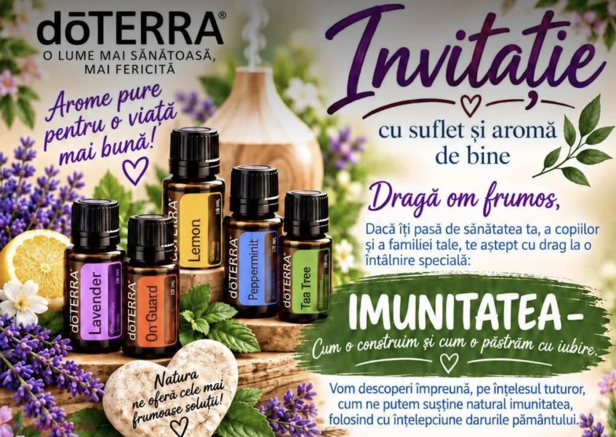 SĂNĂTATE ȘI AROMATERAPIE // Cum ne păstrăm și fortificăm imunitatea cu ajutorul uleiurilor esențiale: Detaliile unui eveniment UNIC special în capitală. Mai multe detalii AICI