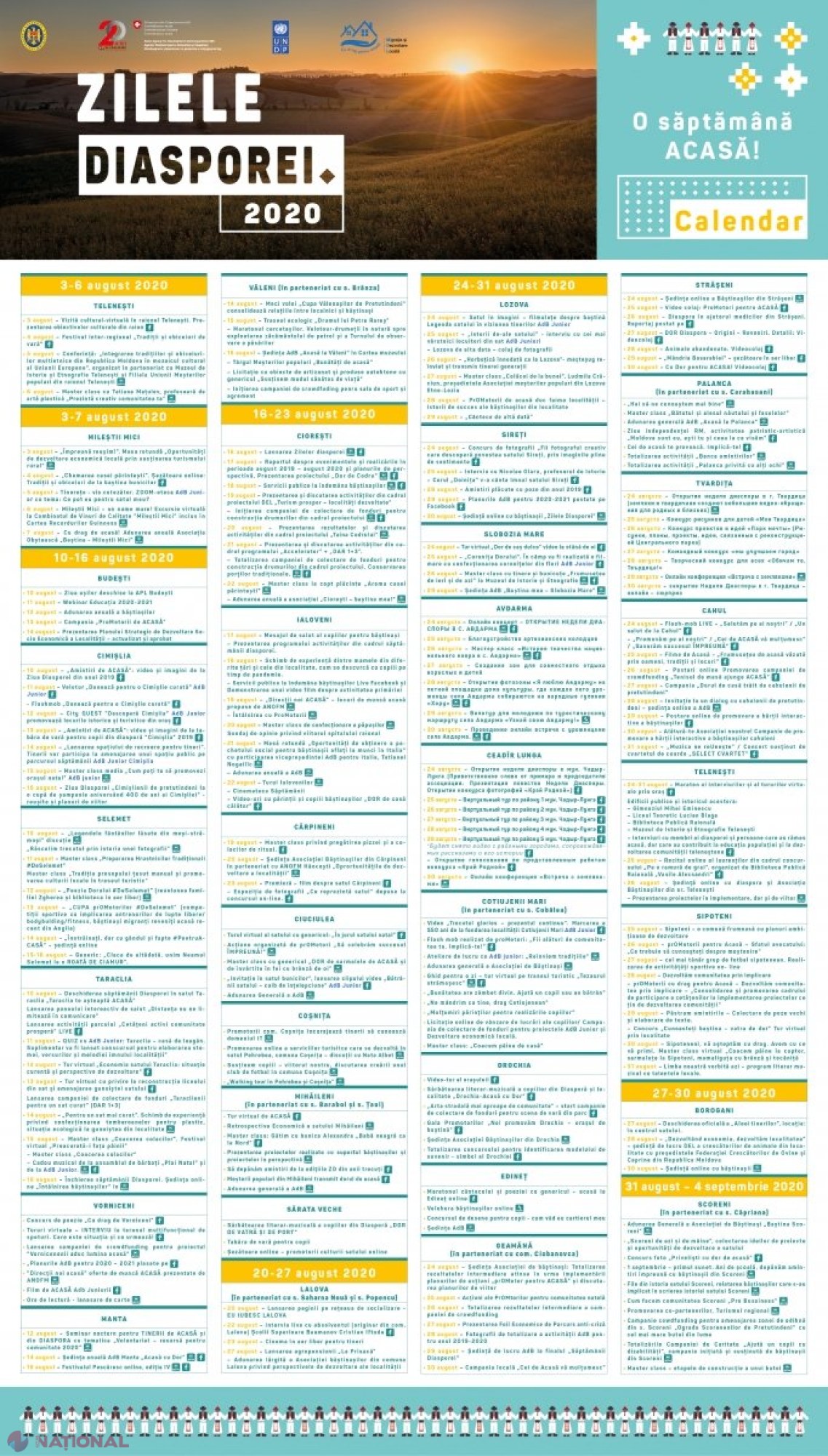 Zilele Diasporei // Cetățenii R. Moldova aflați peste hotare sunt invitați să participe la SUTE de evenimente online, organizate în luna august