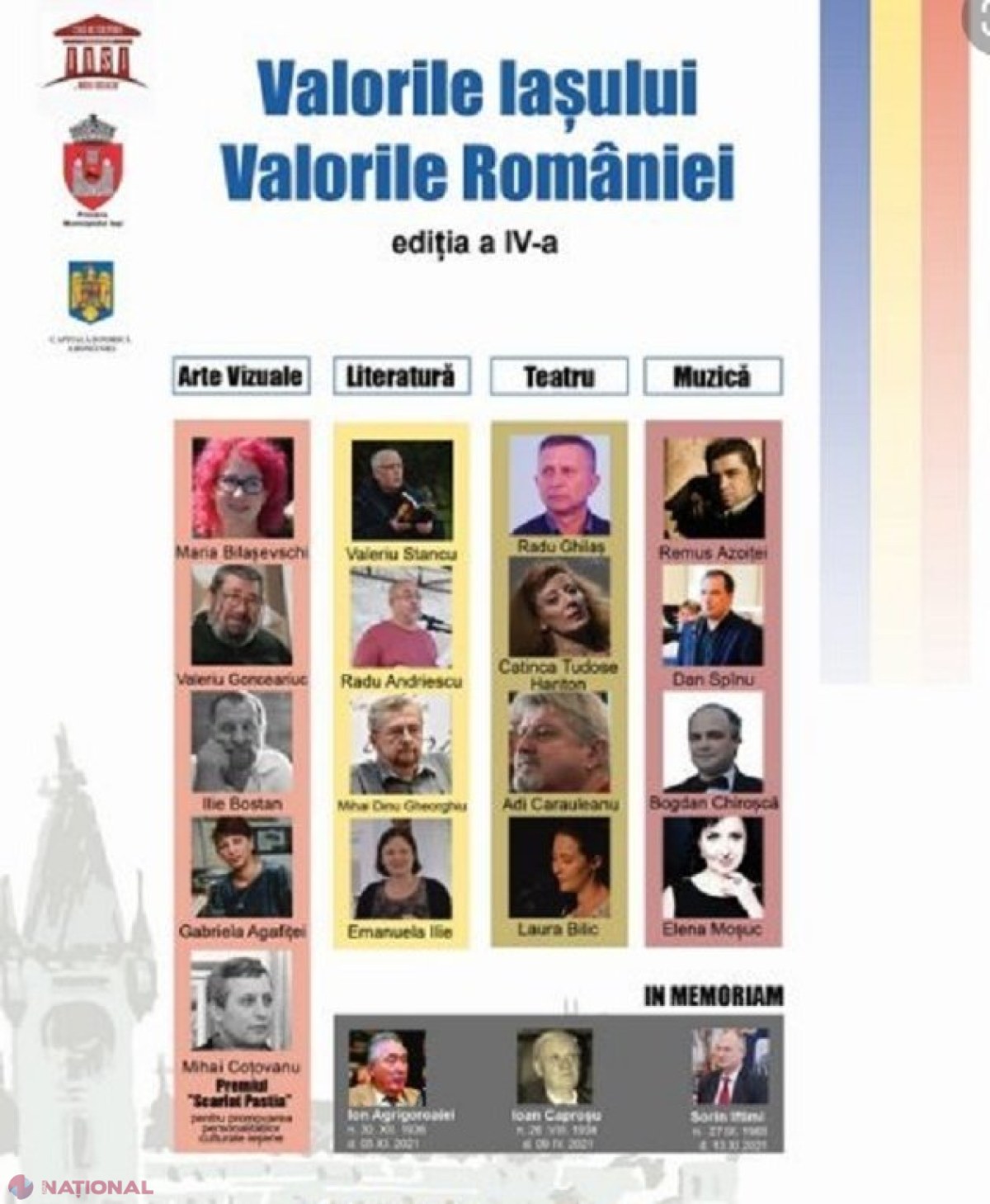 „Valorile Iaşului. Valorile României”: Un basarabean printre cele 16 personalităţi culturale premiate