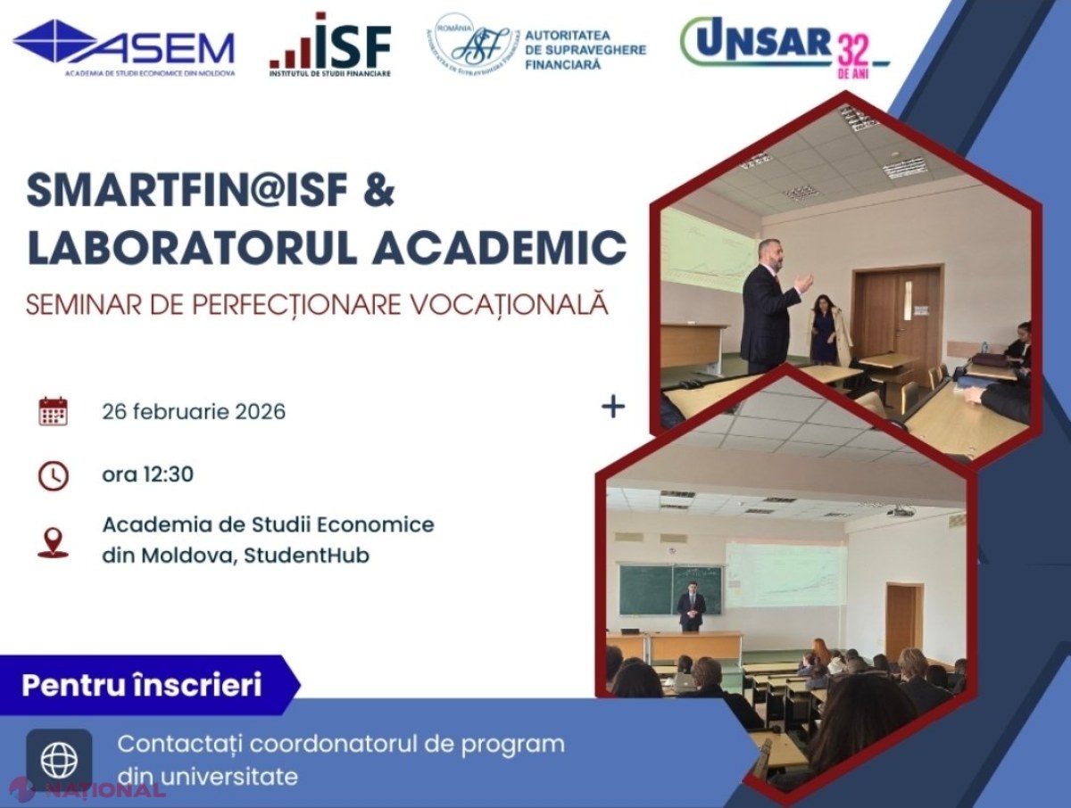 Educația Financiară prinde contur la Chișinău: Seminarul SmartFIN@ISF și Laboratorul Academic ASF ajung la ASEM