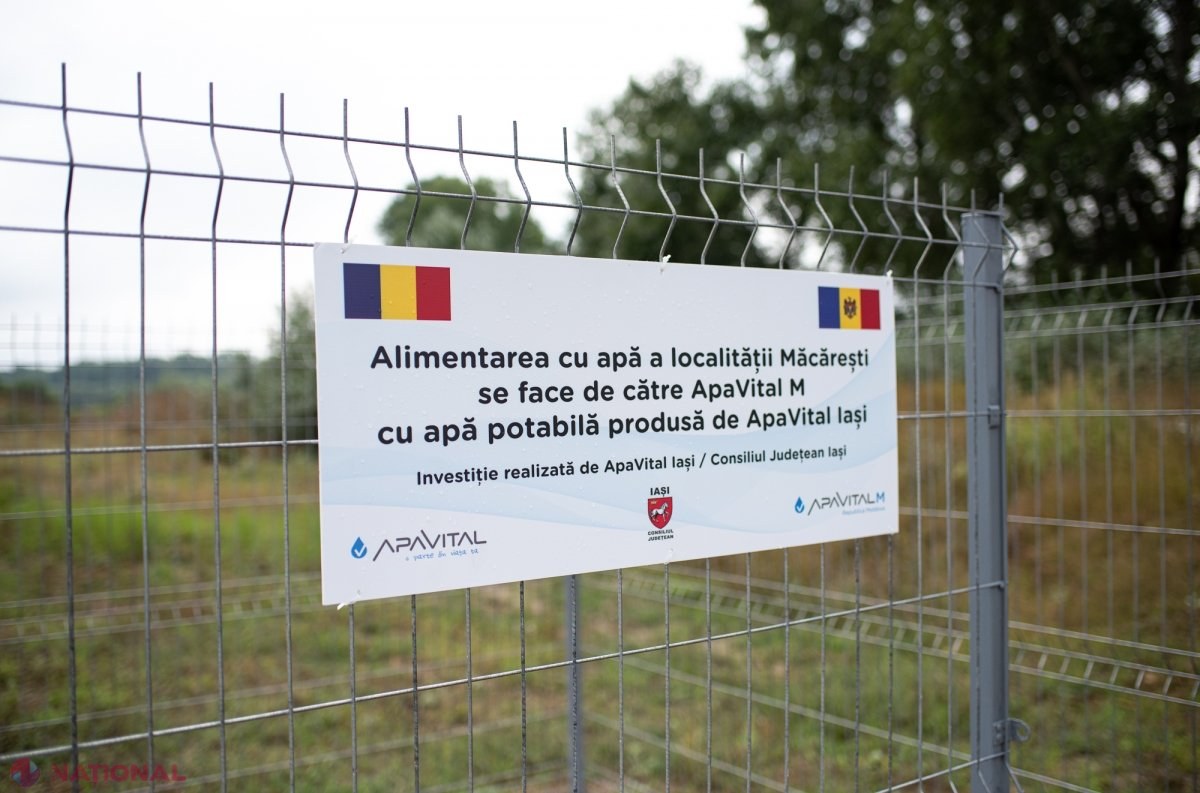 FOTO // Apa de la Iași a ajuns în satul Măcărești din R. Moldova. „Datorită Acordului dintre Guvernul R. Moldova și Guvernul României, grădinița din sat și peste 350 de gospodării au acces la apă potabilă livrată de Apă Vital Iași”