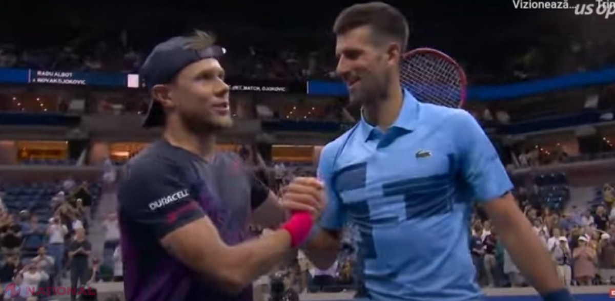 VIDEO // Radu Albot, prestație DEMNĂ la US Open în fața celui mai titrat tenismen din istorie. Novak  Djokovic a câștigat în minimum de seturi, dar l-a aplaudat pe Radu, care a reușit un punct incredibil