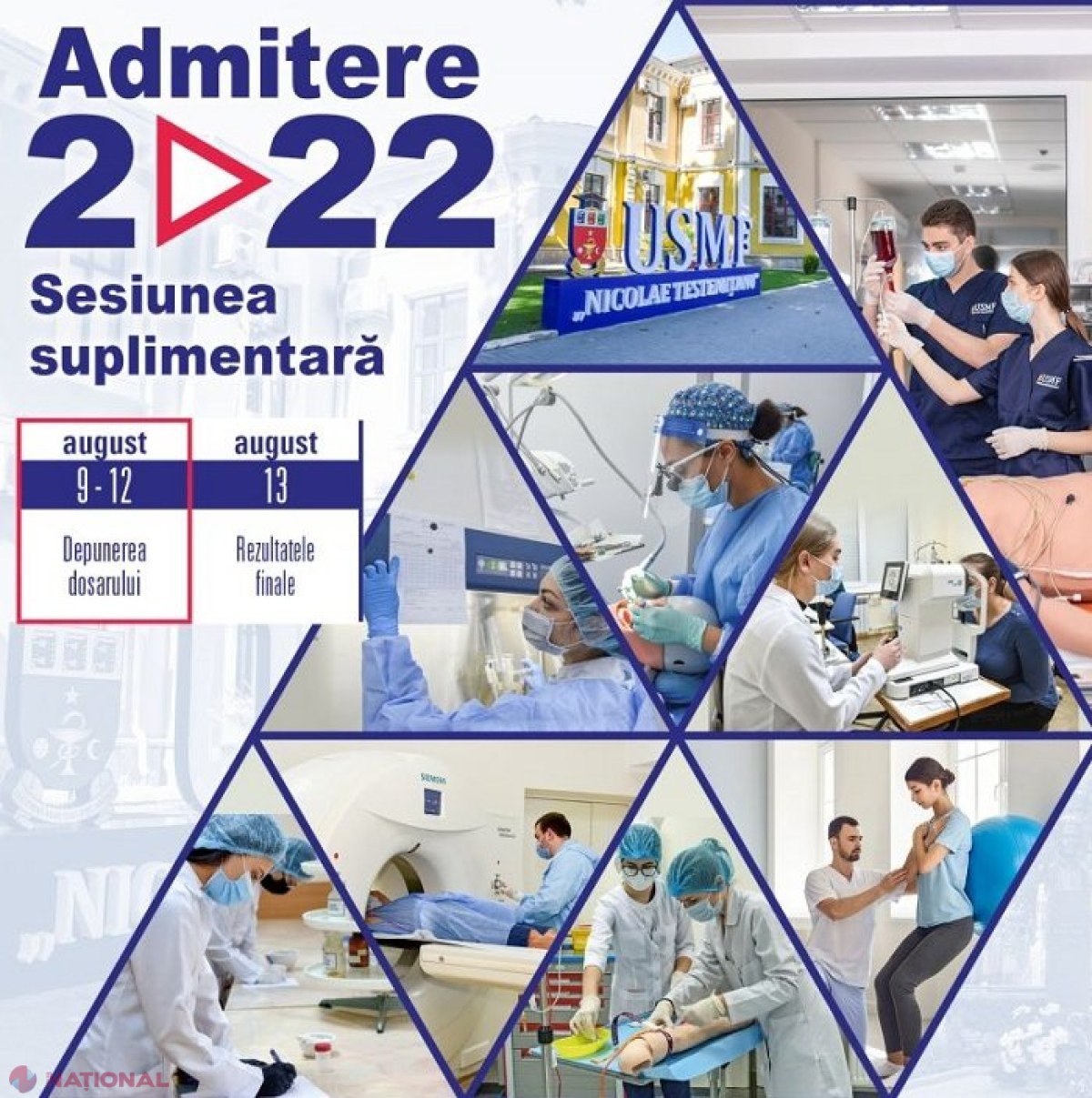 Zeci de locuri LIBERE la Universtitatea de Stat de Medicină și Farmacie „Nicolae Testemițanu”: Instituția desfășoară sesiunea suplimentară de admitere până pe 12 august