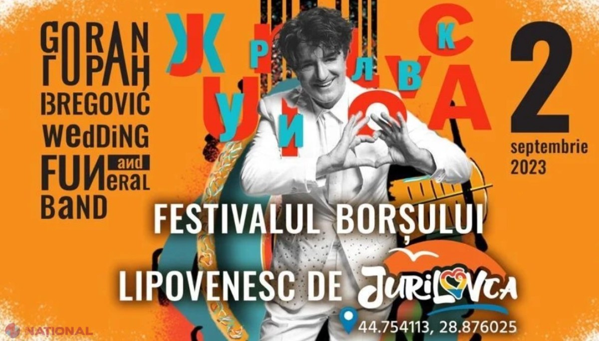 Interzis în R. Moldova, Goran Bregovici și-a anunțat prezența săptămâna viitoare în România, în Delta Dunării, la Festivalul borșului lipovenesc din Jurilovca 