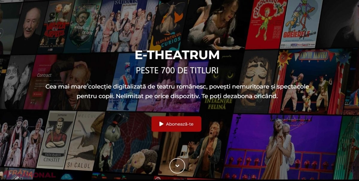 Teatru online GRATUIT pentru cetățenii din R. Moldova, cu suportul financiar al DRRM. Pe platforma e-theatrum.com au fost încărcate încă ZECE spectacole de teatru pentru copii și 200 de povești
