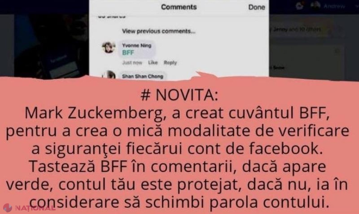 FAKE NEWS // Ce se întâmplă dacă tastezi BFF pe Facebook și de ce nu trebuie să-ți schimbi urgent parola