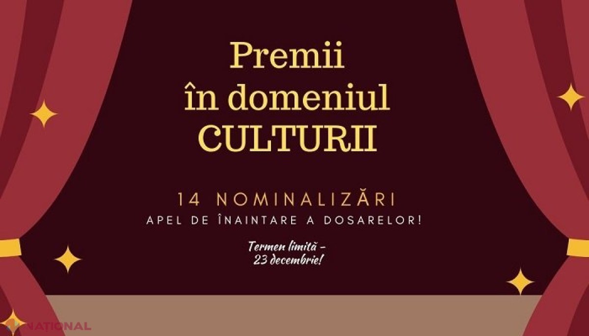 Premiile în domeniul CULTURII își caută laureații din anul 2022: Ce trebuie să conțină dosarul 
