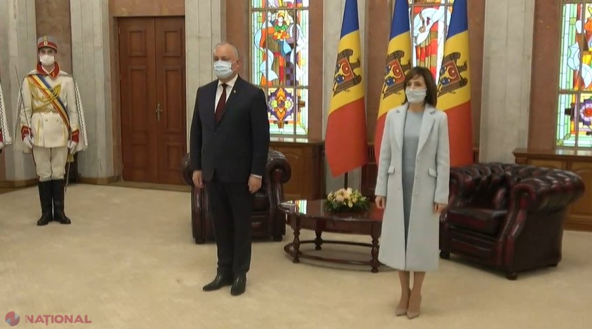 VIDEO // Maia Sandu s-a întâlnit la Președinție cu Igor Dodon, însă întrevederea nu a durat nici cinci minute. Cei doi NU au dat mâna la despărțire