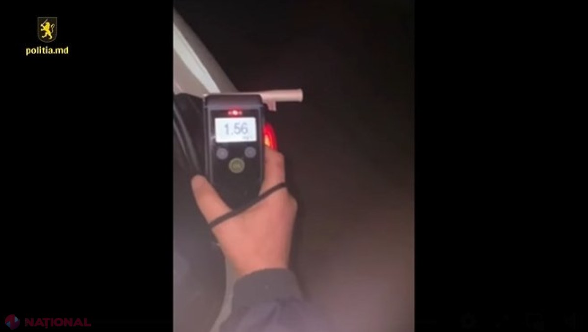 VIDEO // Șofer cu o alcoolemie de 1,56 mg/l, îndepărtat de la volan de polițiști, la Sângerei, pentru a preveni eventuale tragedii