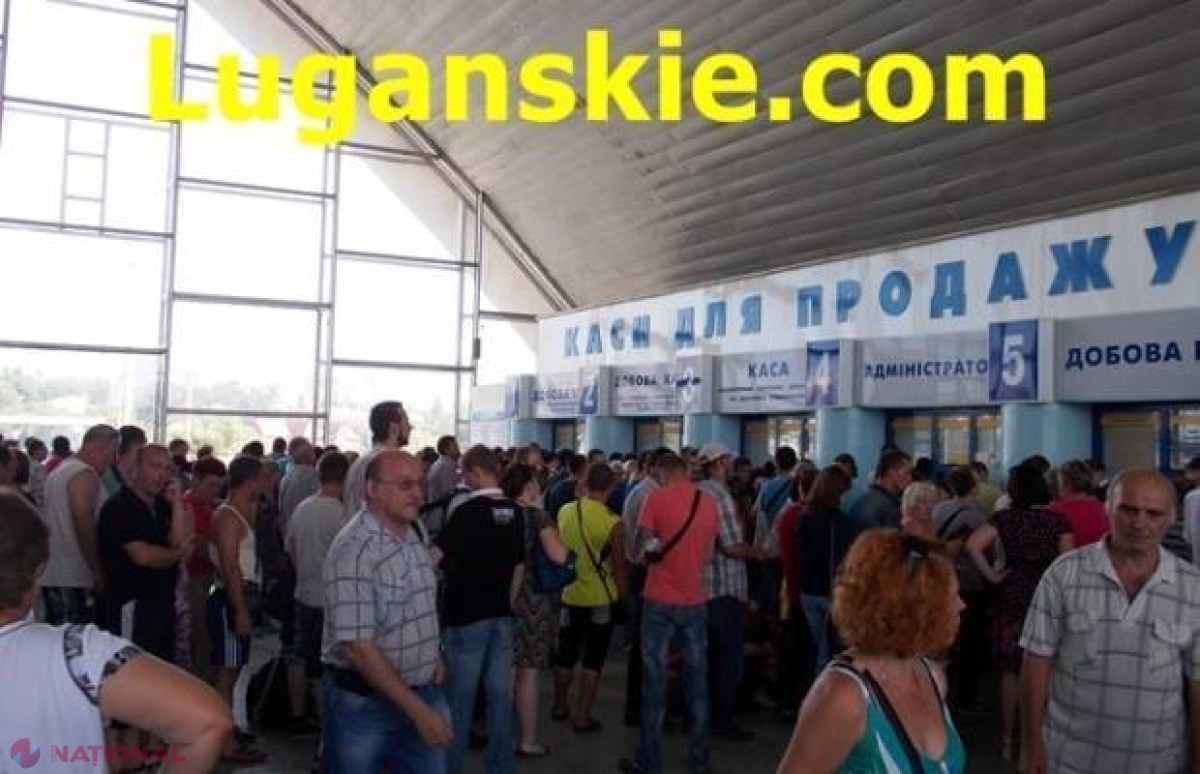 FOTO Gară SUPRAAGLOMERATĂ: Locuitorii părăsesc în grabă orașul Luhansk