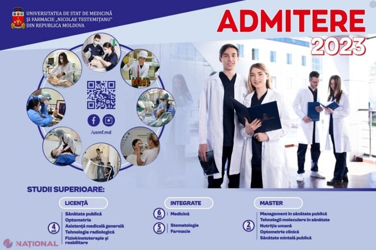 Universitatea de Stat de Medicină și Farmacie „Nicolae Testemițanu” va da startul ADMITERII pe 19 iulie