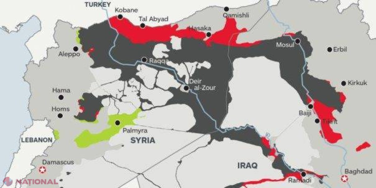 Această hartă arată cât teritoriu a pierdut ISIS de anul trecut
