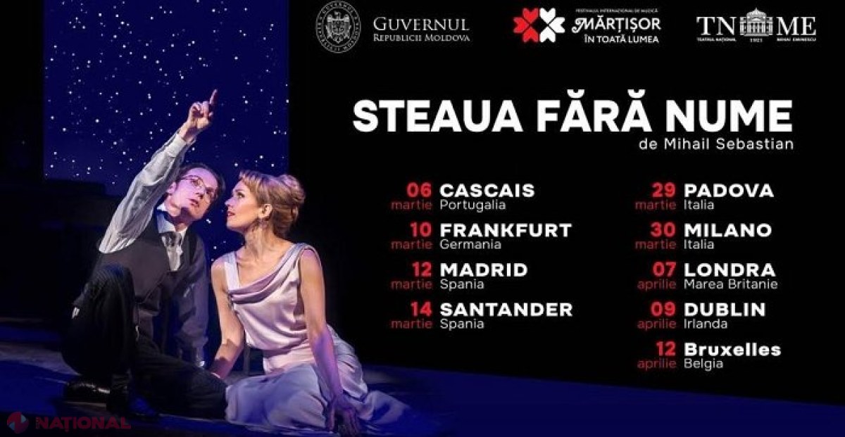 „Mărțișor în toată lumea”: Diaspora din Italia, Germania, Portugalia, Spania, Belgia și Marea Britanie, invitată la spectacolul „Steaua fără nume” al Teatrului Național „Mihai Eminescu” de la Chișinău 
