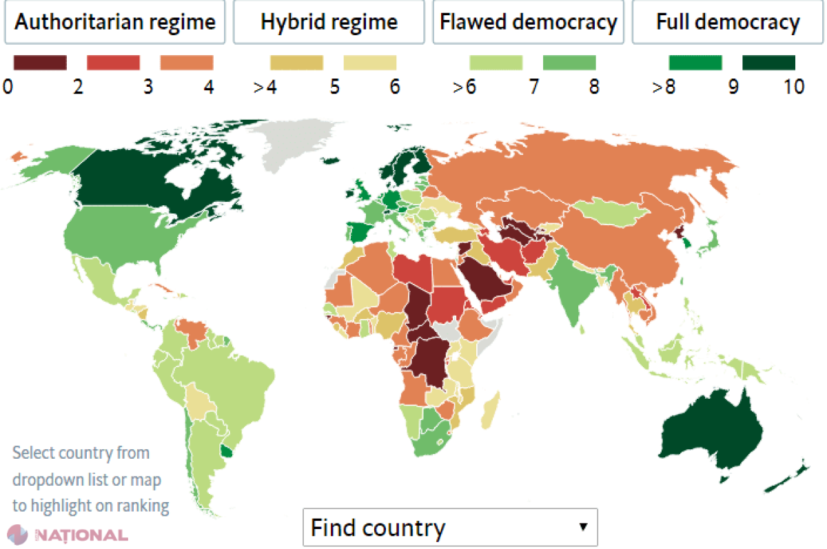 „The Economist”: R. Moldova, de la „democrație deficitară”, la „regim hibrid”