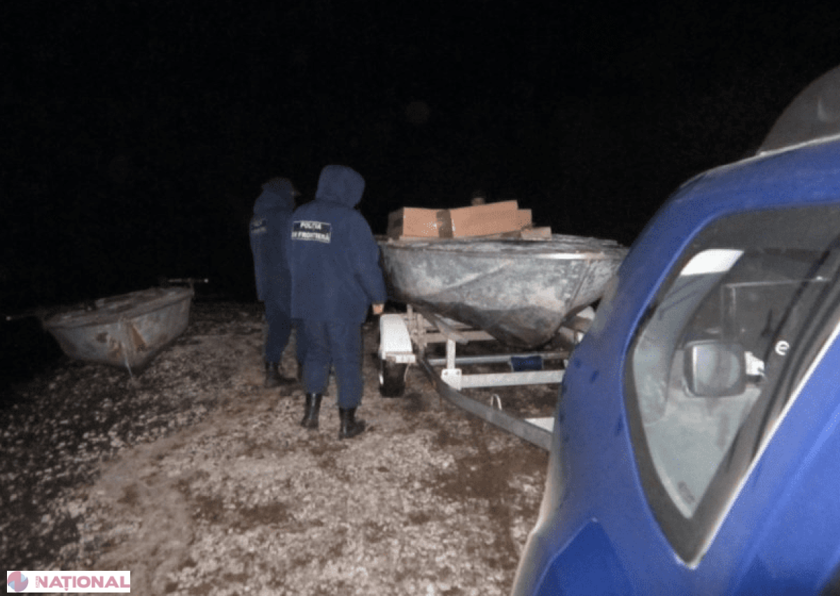 CONTRABANDĂ: Țigări transportate clandestin cu barca pe malul stâng al Nistrului