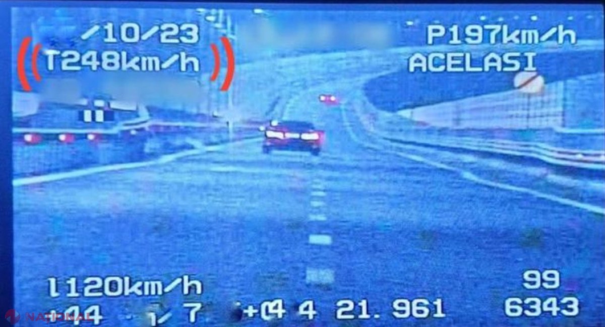 Șofer prins de radar în timp ce „zbura” pe șosea cu 248km/h