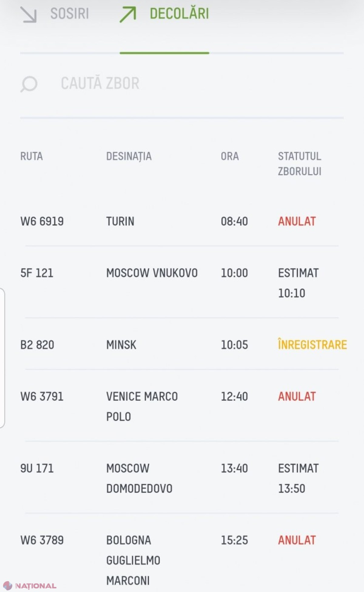 CORONAVIRUS // R. Moldova, în „lista NEAGRĂ”. Italia INTERZICE accesul persoanelor care sosesc din R. Moldova. Toate zborurile spre şi dinstre Italia sunt ANULATE