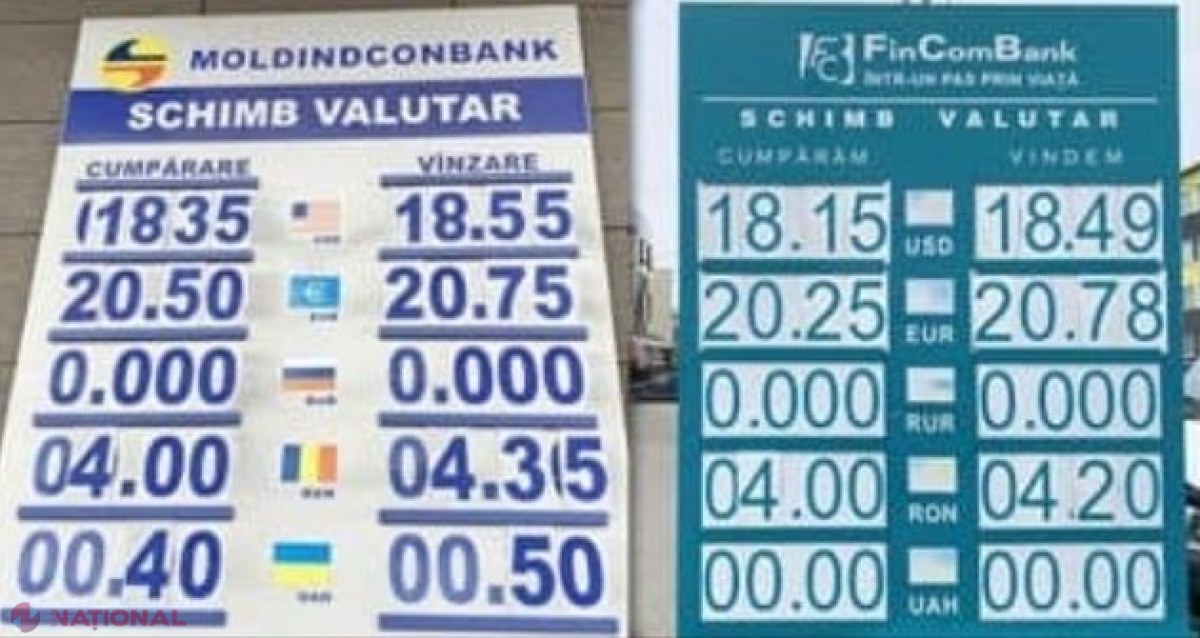 Băncile și casele de schimb valutar din R. Moldova NU primesc RUBLE