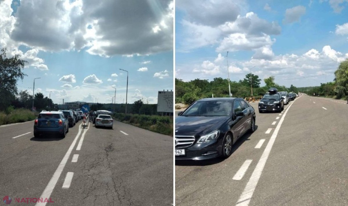 FOTO // Cozi imense la ieșirea din R. Moldova, la PTF Leușeni - Albița