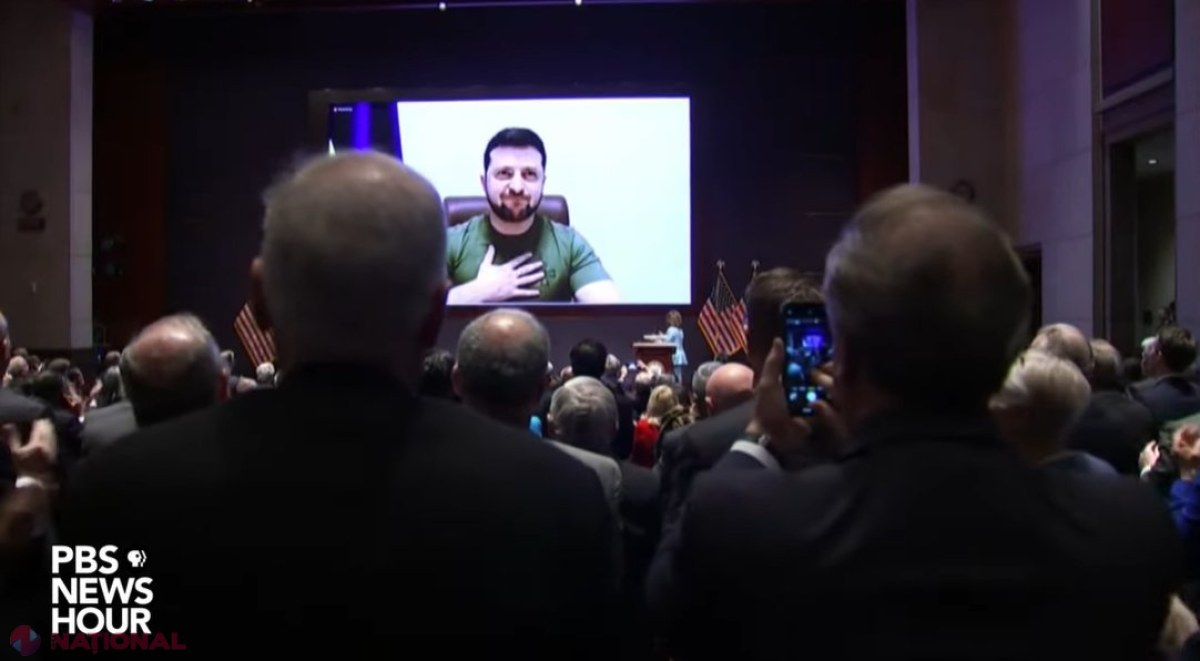 VIDEO // Volodimir Zelenski, APLAUDAT la scenă deschisă de membrii Congresului SUA. Americanii sunt uimiți de CURAJUL de care dă dovadă președintele Ucrainei și poporul ucrainean