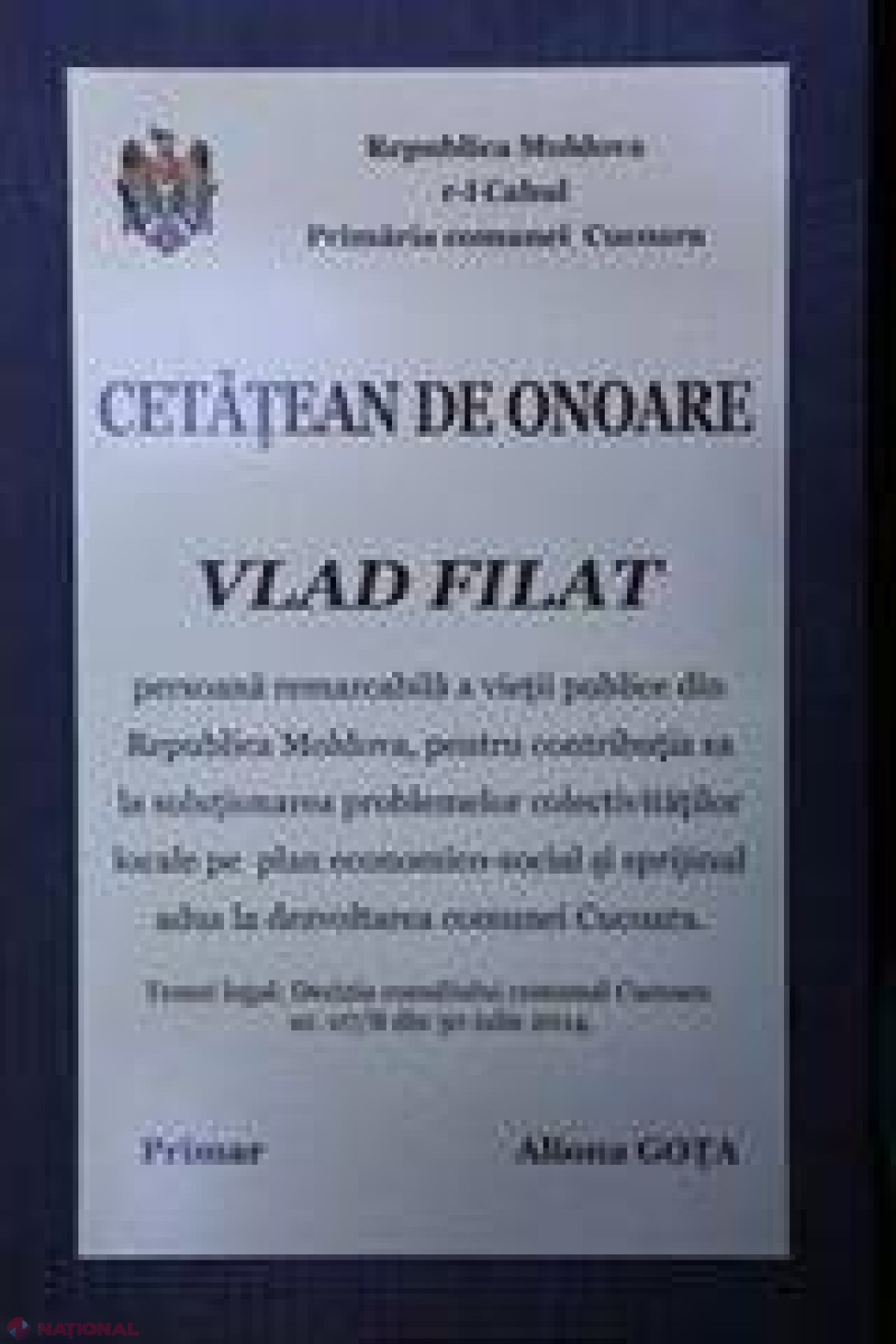 VIDEO // Două titluri de cetățean de onoare în aceeași zi pentru Vlad Filat