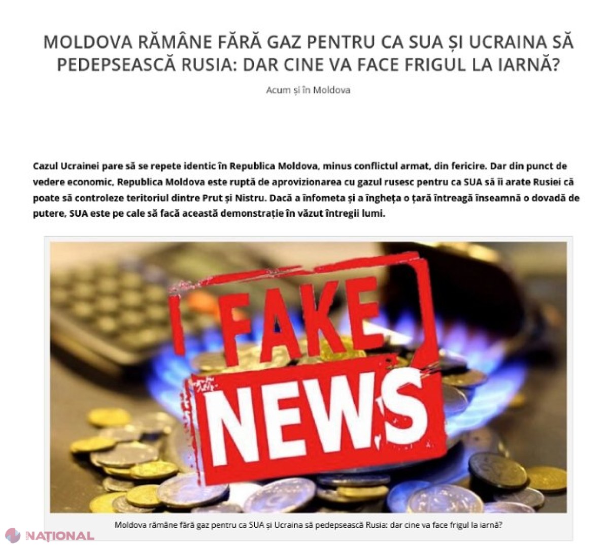 DOC // SIS socilită BLOCAREA a trei site-uri care au publicat știri FALSE cu privire la criza energetică din R. Moldova