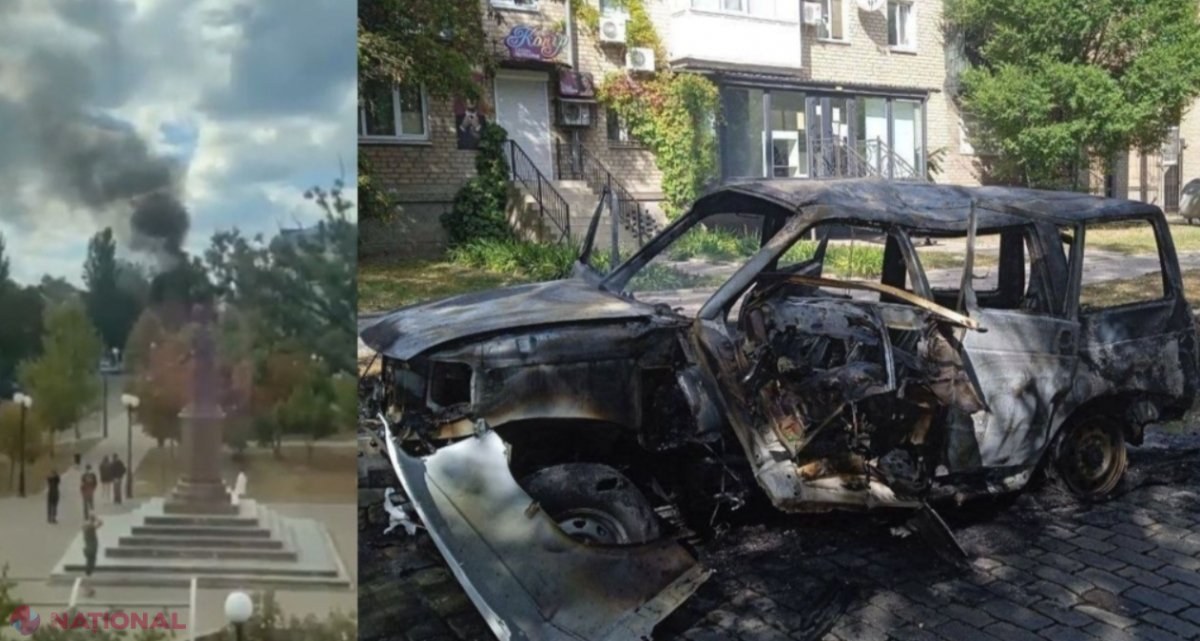 VIDEO // Comandantul rus al orașului ucrainean Berdiansk a fost aruncat în aer de o bombă amplasată în mașina personală 