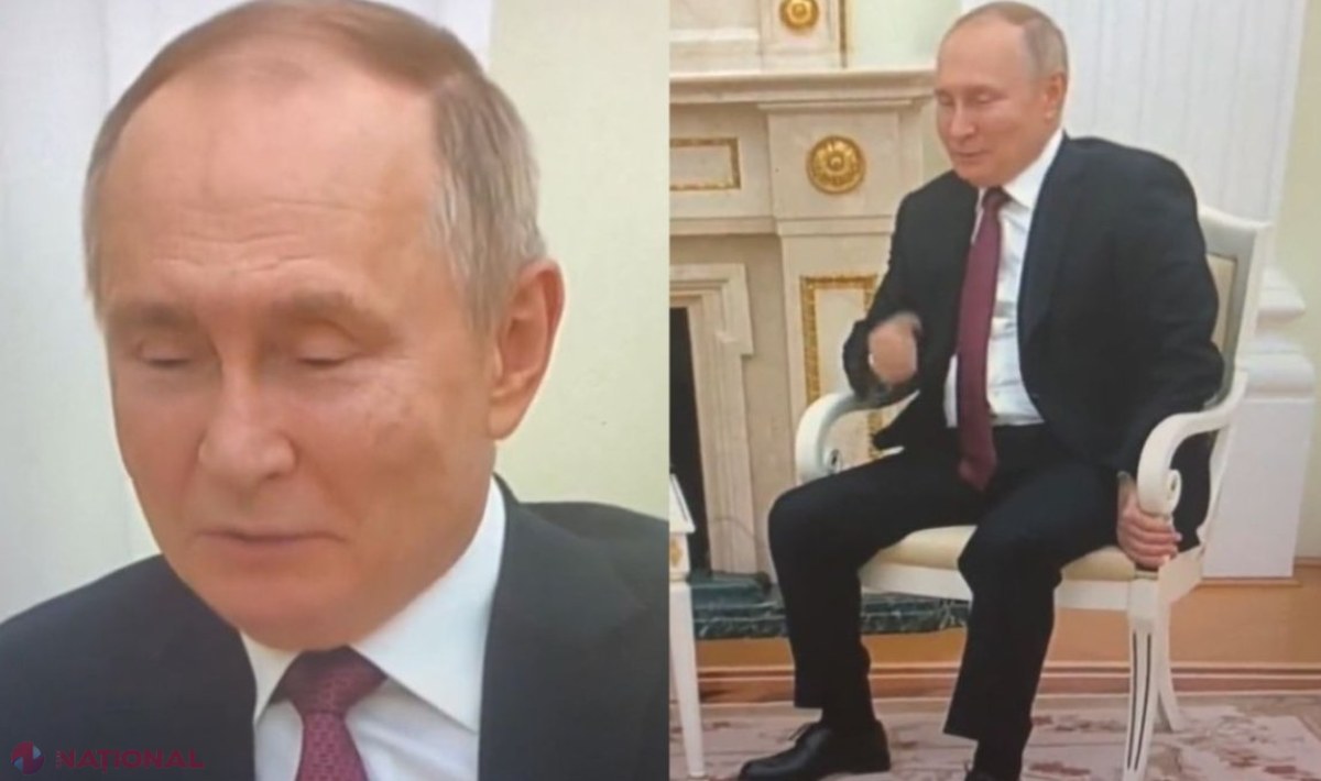 VIDEO // Probleme mari de sănătate pentru Putin? În cea mai recentă apariție publică liderul de la Kremlin este livid și „se ancorează” puternic de scaun cu mâna stângă 
