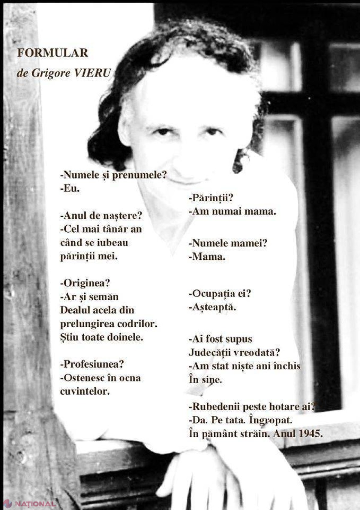 Grigore Vieru, omagiat astăzi la Chișinău: Poetul ar fi împlinit 82 de ani